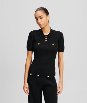 BUTTON-DETAIL POLO SHIRT