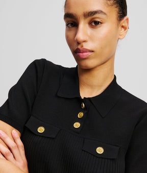 BUTTON-DETAIL POLO SHIRT
