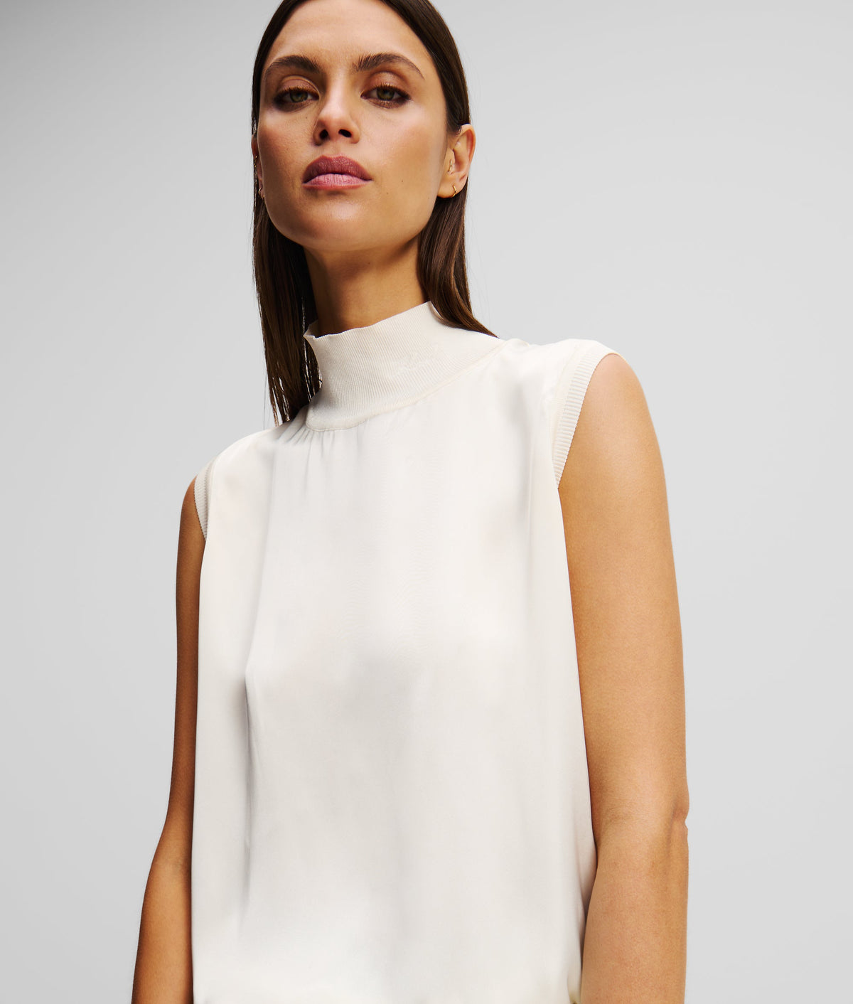 SLEEVELESS SATIN TOP