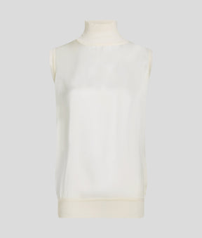 SLEEVELESS SATIN TOP