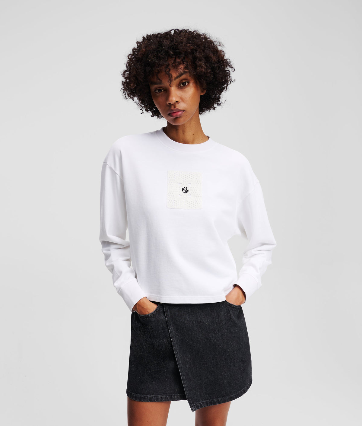 CROCHET MONOGRAM SWEATSHIRT