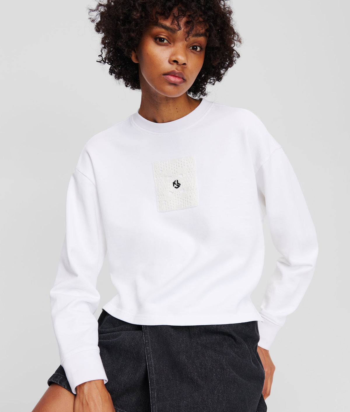 CROCHET MONOGRAM SWEATSHIRT