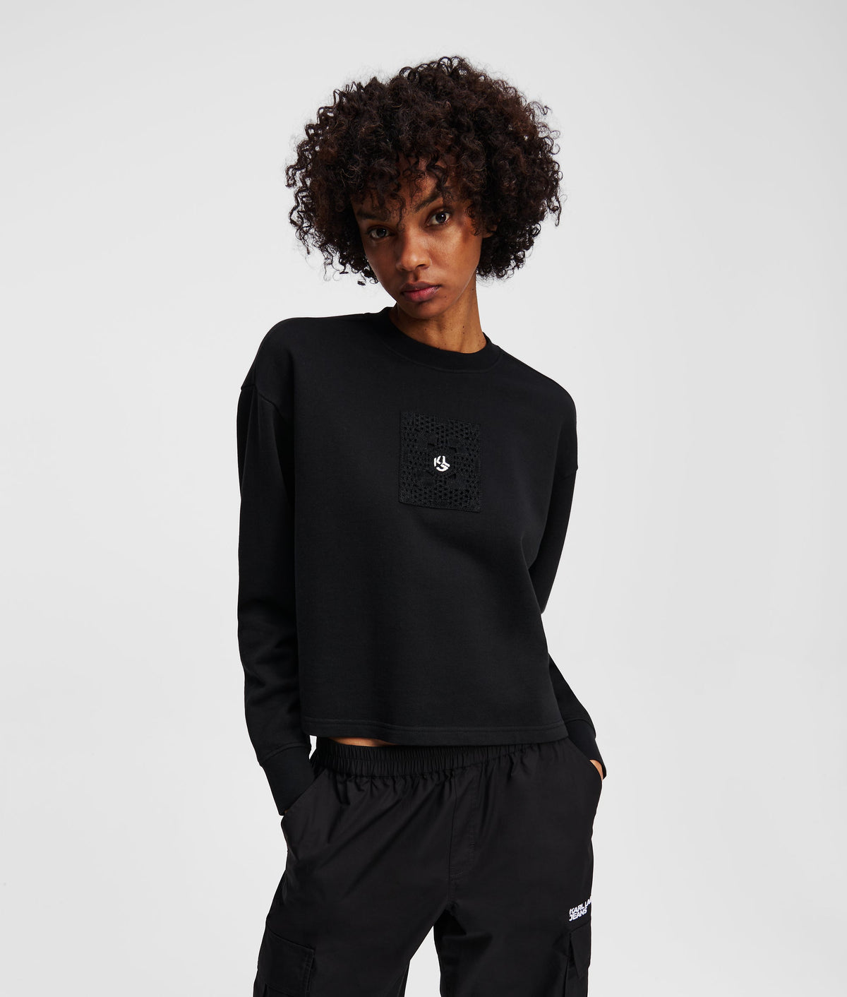 CROCHET MONOGRAM SWEATSHIRT