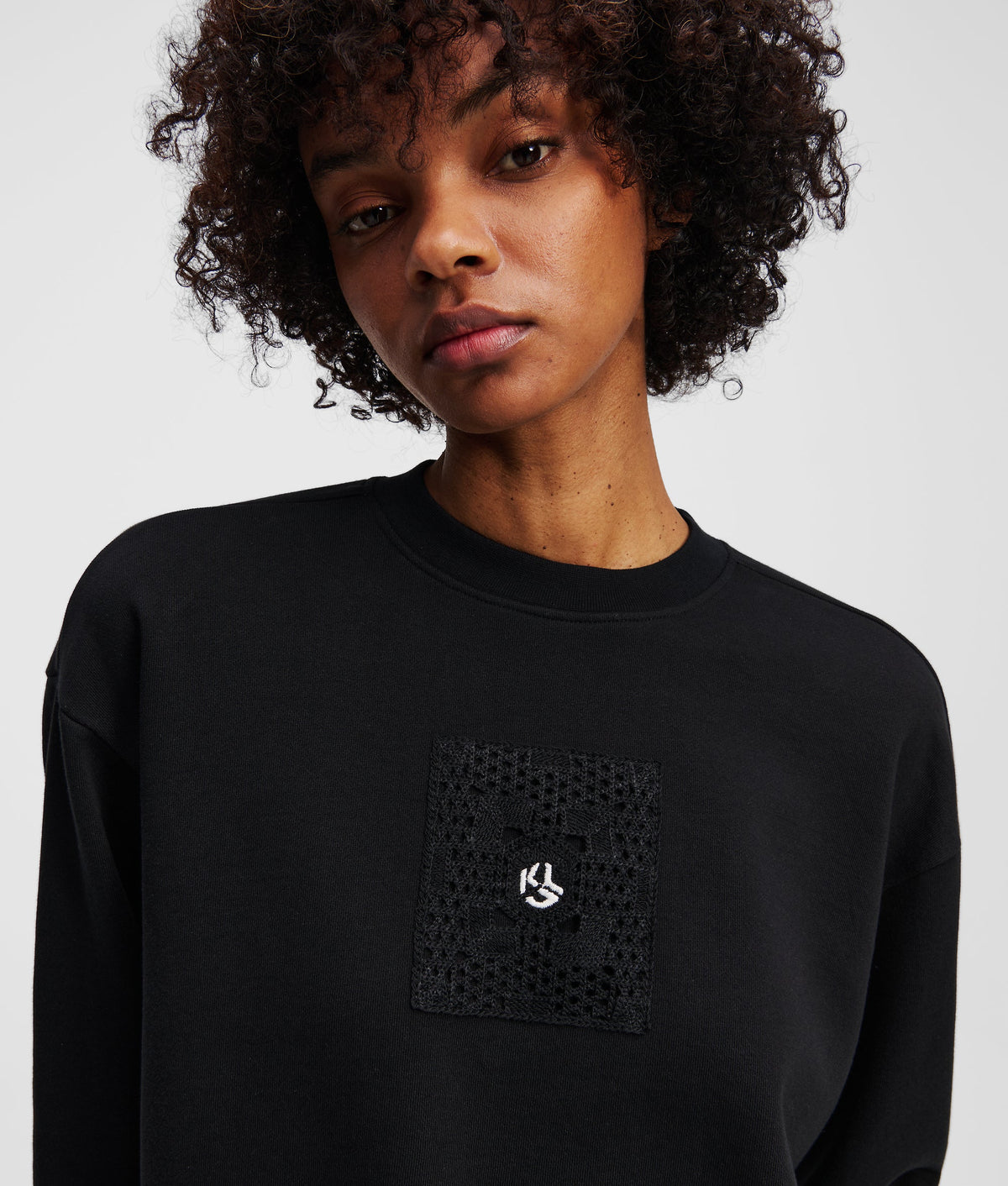 CROCHET MONOGRAM SWEATSHIRT