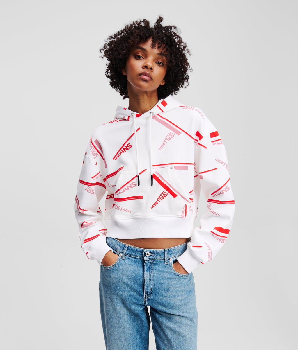 RELAXED CROPPED ALL-OVER-PRINT HOODIE