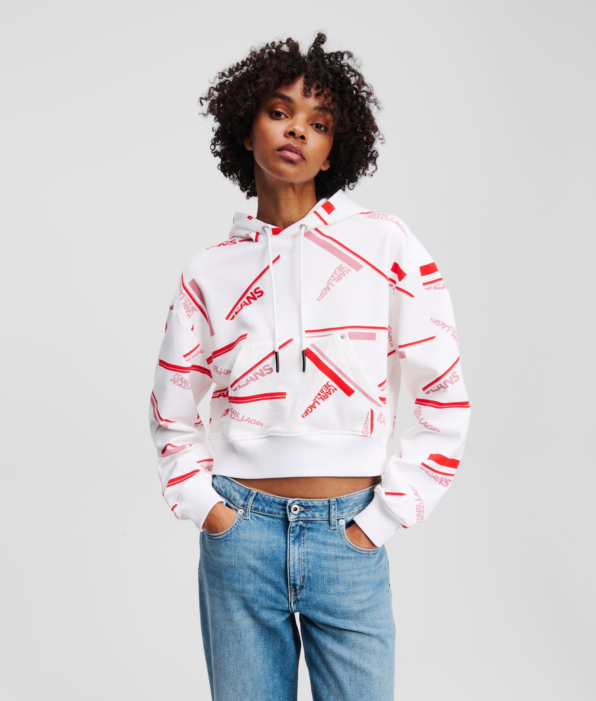 RELAXED CROPPED ALL-OVER-PRINT HOODIE