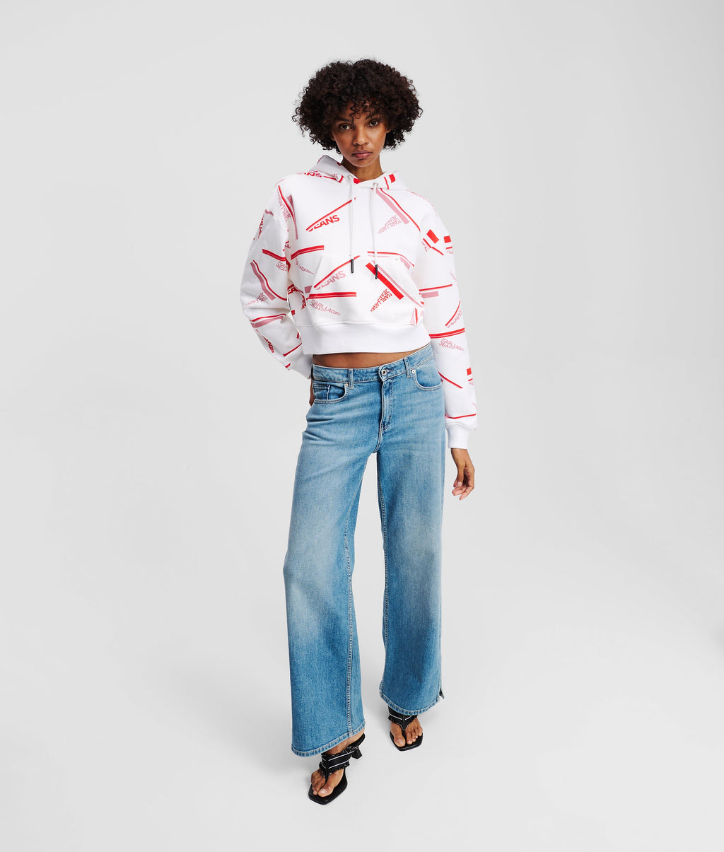 RELAXED CROPPED ALL-OVER-PRINT HOODIE