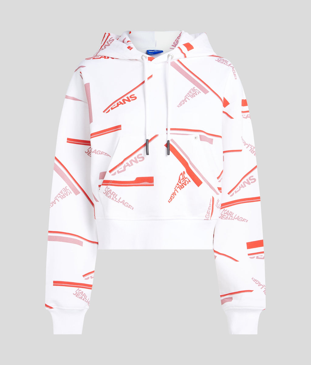 RELAXED CROPPED ALL-OVER-PRINT HOODIE