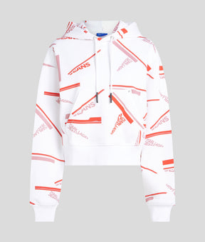 RELAXED CROPPED ALL-OVER-PRINT HOODIE