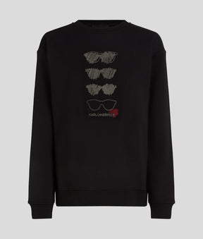 Rhinestone sunglasses sweatshirt
