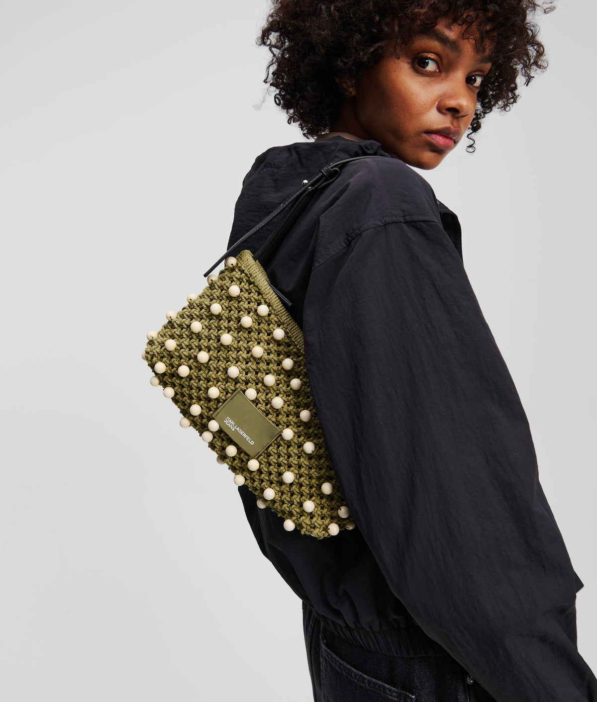 CROCHET BEADED SHOULDER BAG