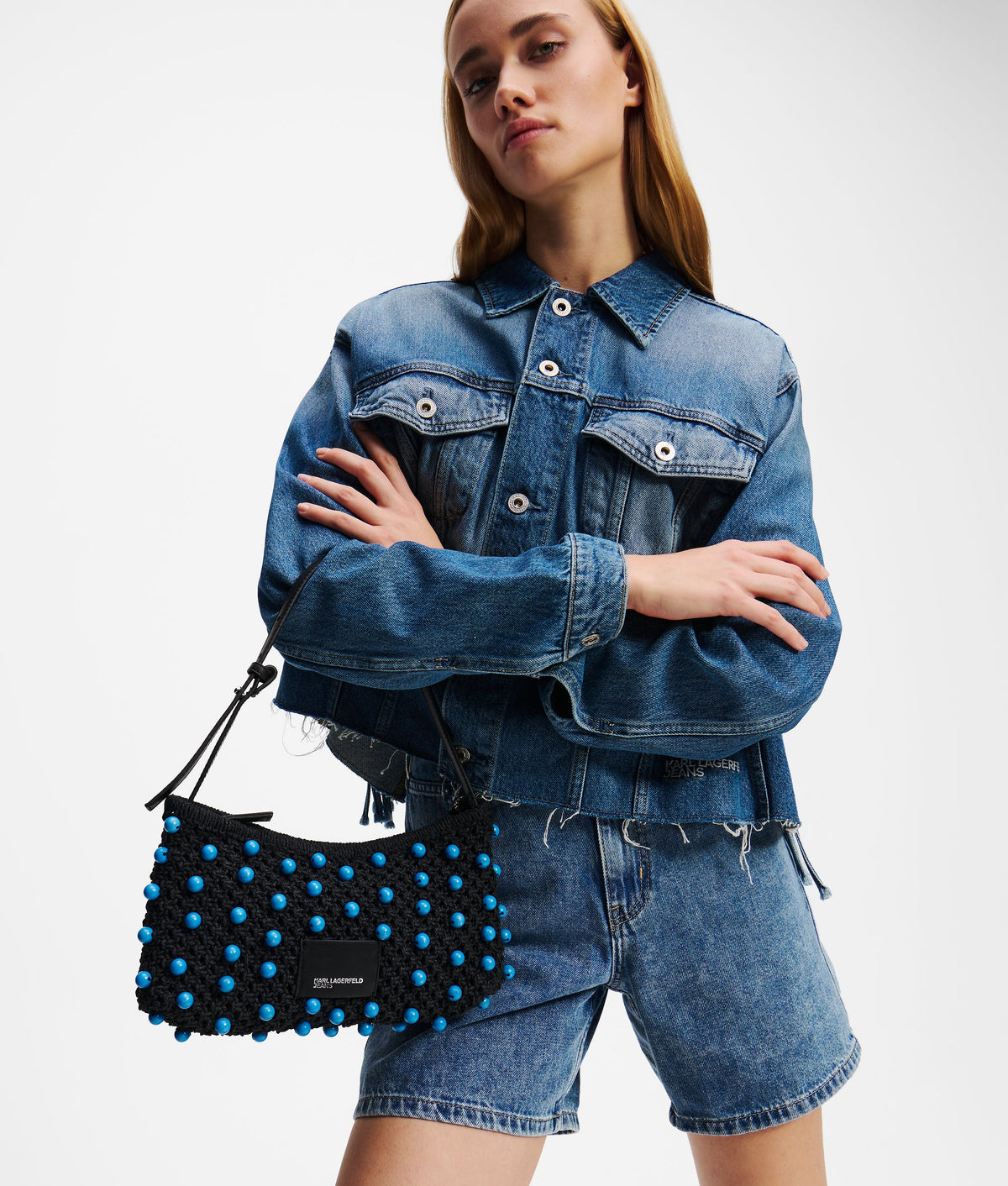 CROCHET BEADED SHOULDER BAG