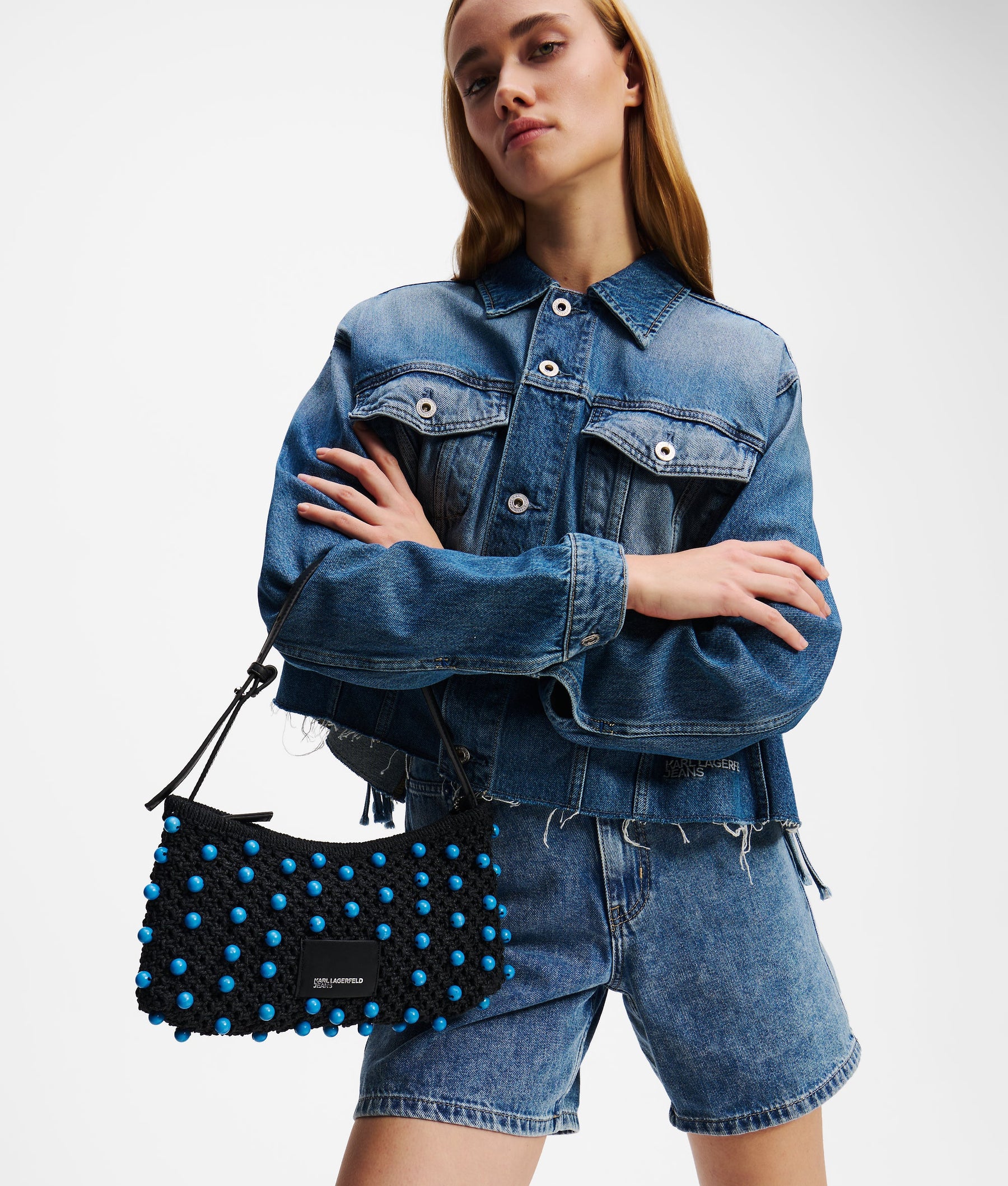 CROCHET BEADED SHOULDER BAG