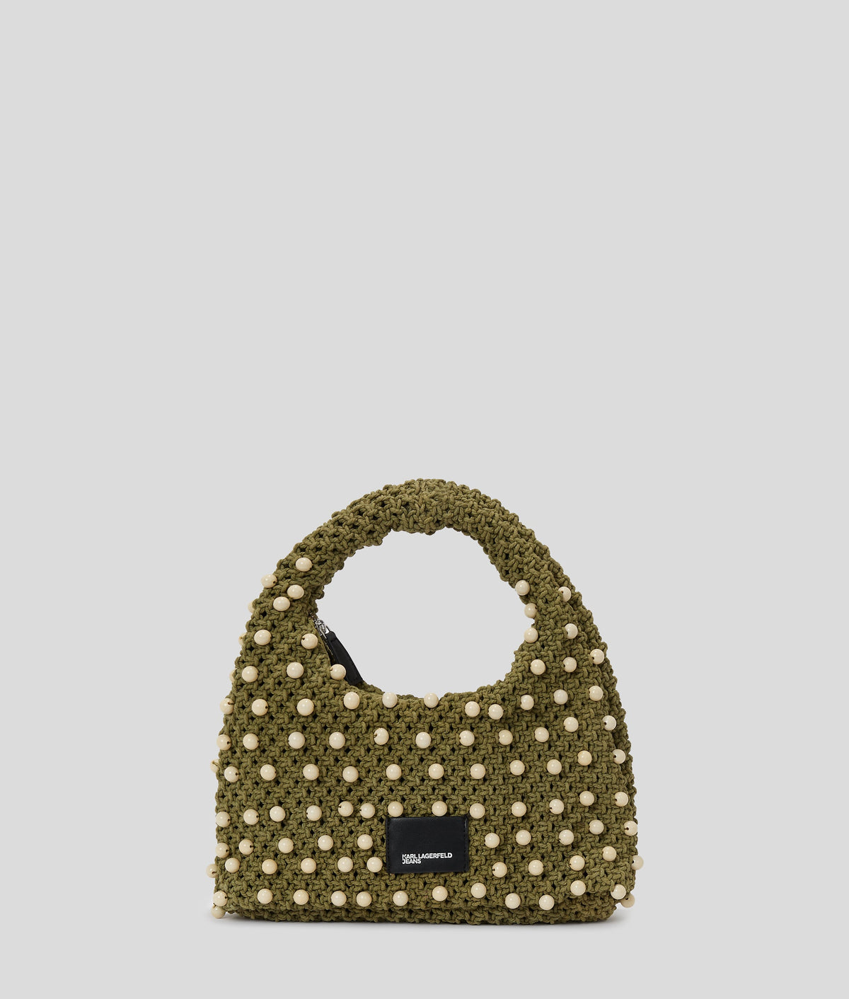 CROCHET BEADED TOP-HANDLE BAG