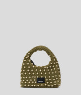 CROCHET BEADED TOP-HANDLE BAG