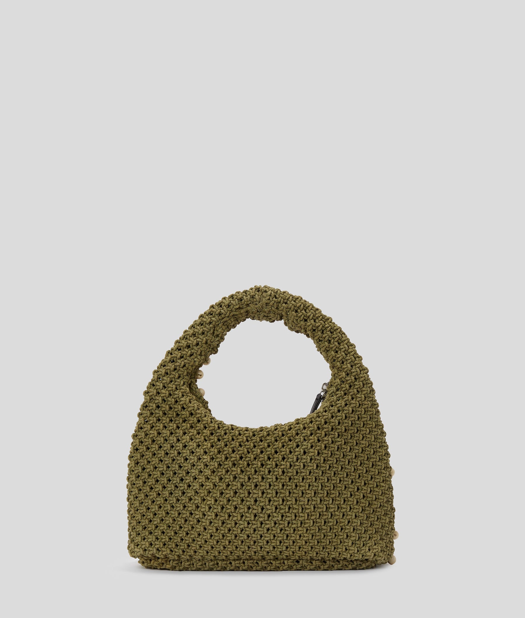 CROCHET BEADED TOP-HANDLE BAG