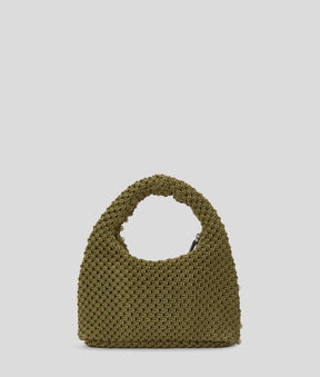 CROCHET BEADED TOP-HANDLE BAG