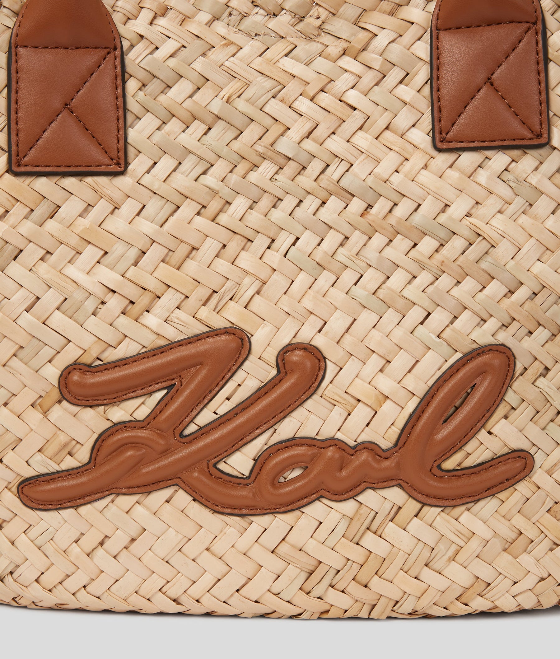K/SIGNATURE MEDIUM RAFFIA TOTE BAG