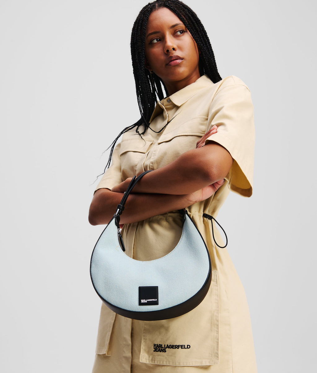 BOX LOGO HALF-MOON SHOULDER BAG