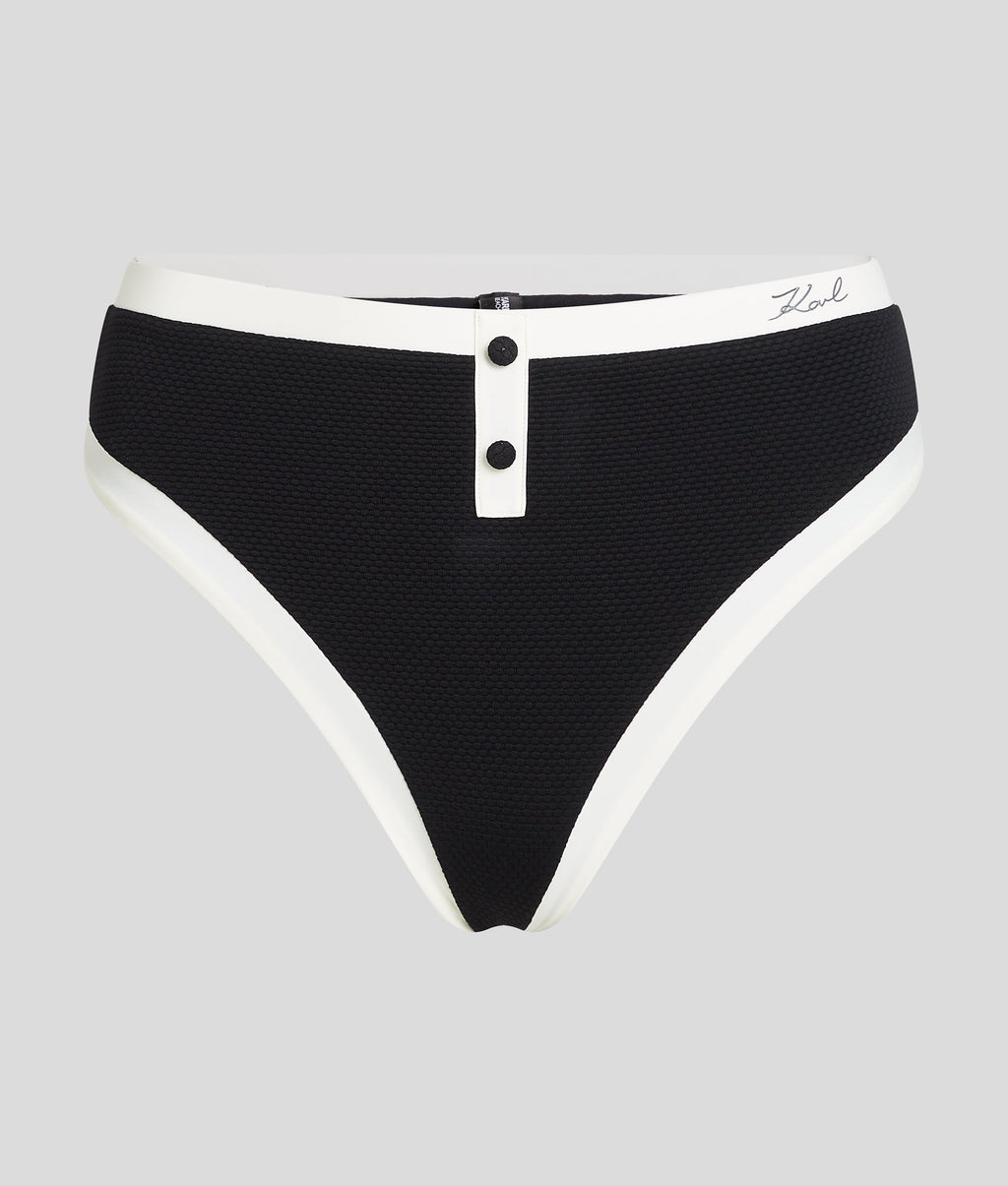 MONOCHROME HIGH-WAIST BIKINI BOTTOMS