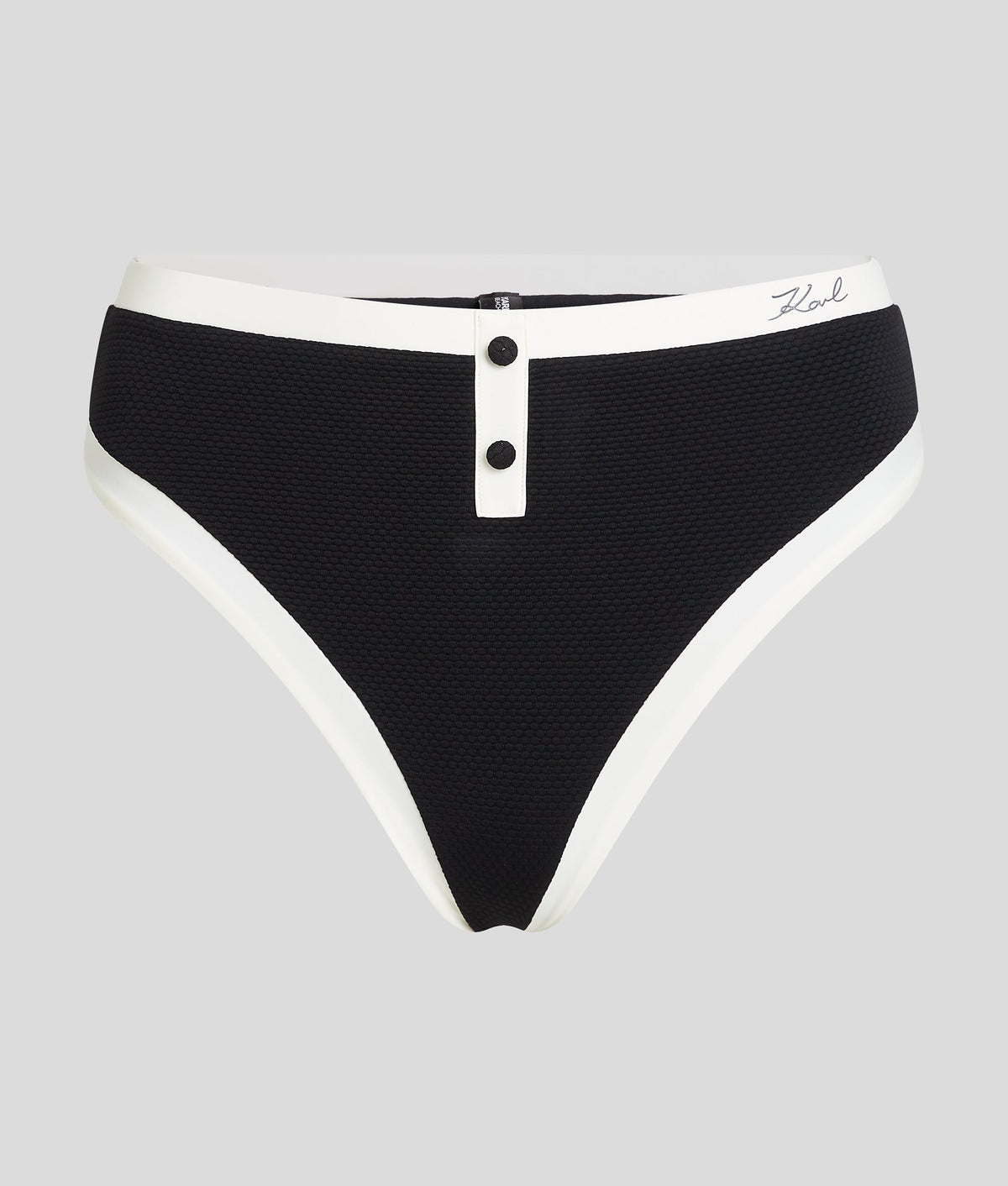 MONOCHROME HIGH-WAIST BIKINI BOTTOMS
