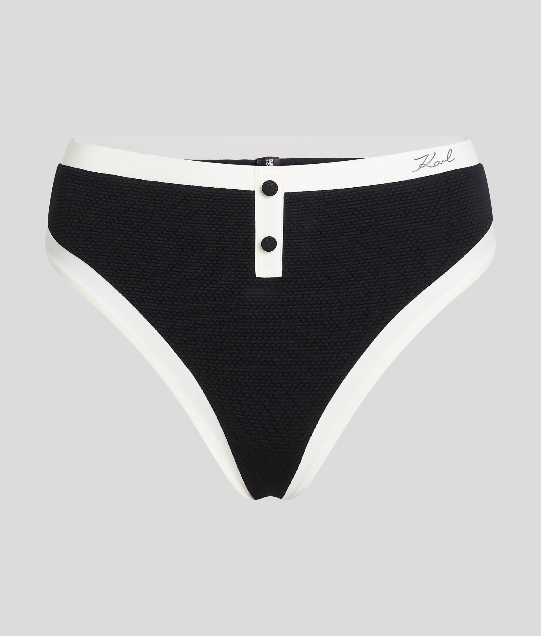 MONOCHROME HIGH-WAIST BIKINI BOTTOMS