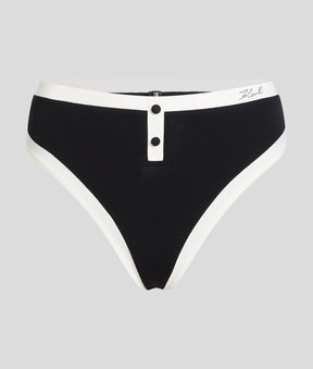 MONOCHROME HIGH-WAIST BIKINI BOTTOMS