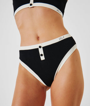 MONOCHROME HIGH-WAIST BIKINI BOTTOMS