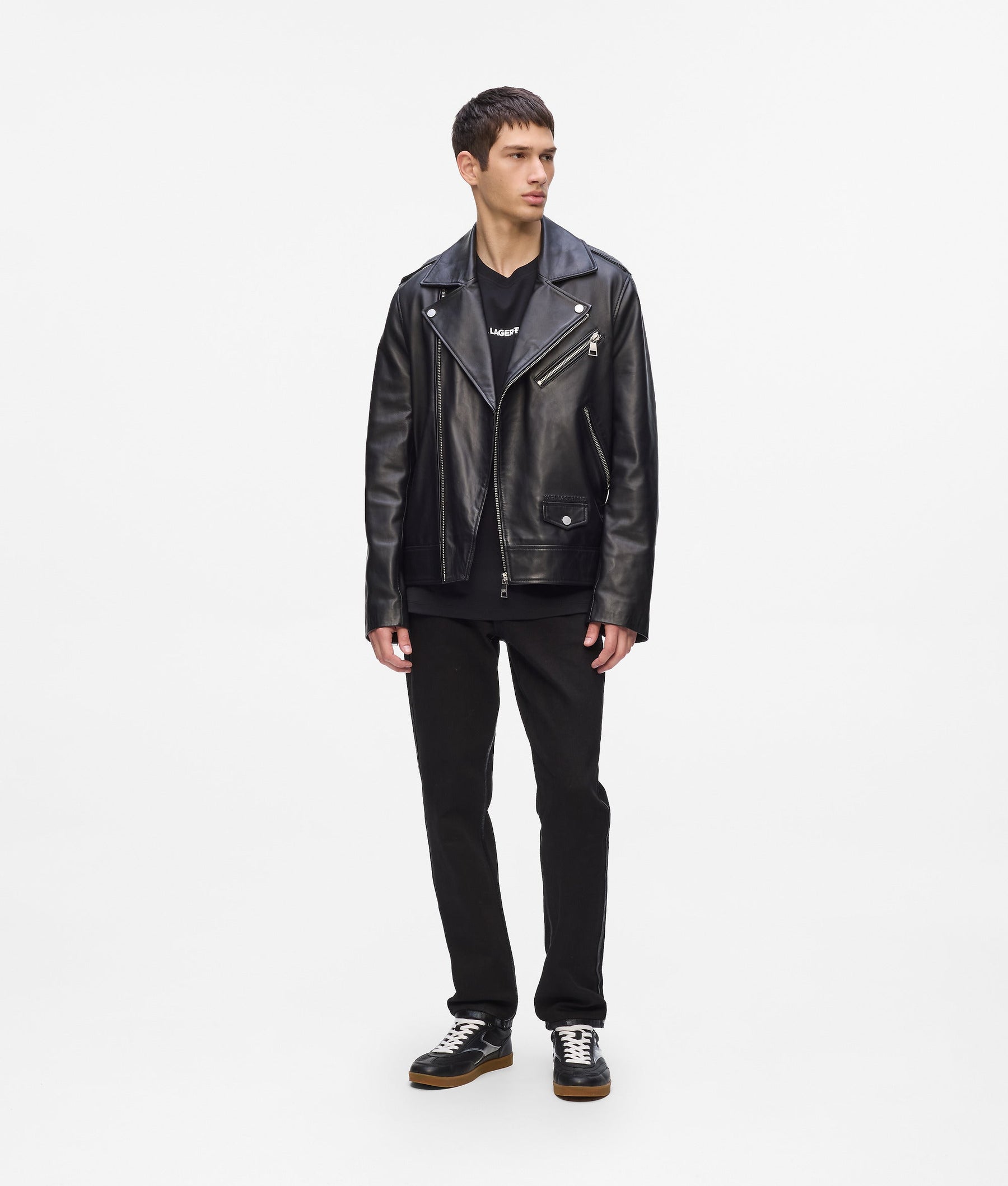 KARL ESSENTIAL LEATHER JACKET
