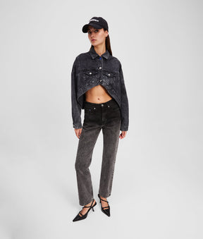 OMBRÉ HIGH-RISE STRAIGHT TROUSERS