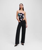 COATED MID-RISE RELAXED TROUSERS