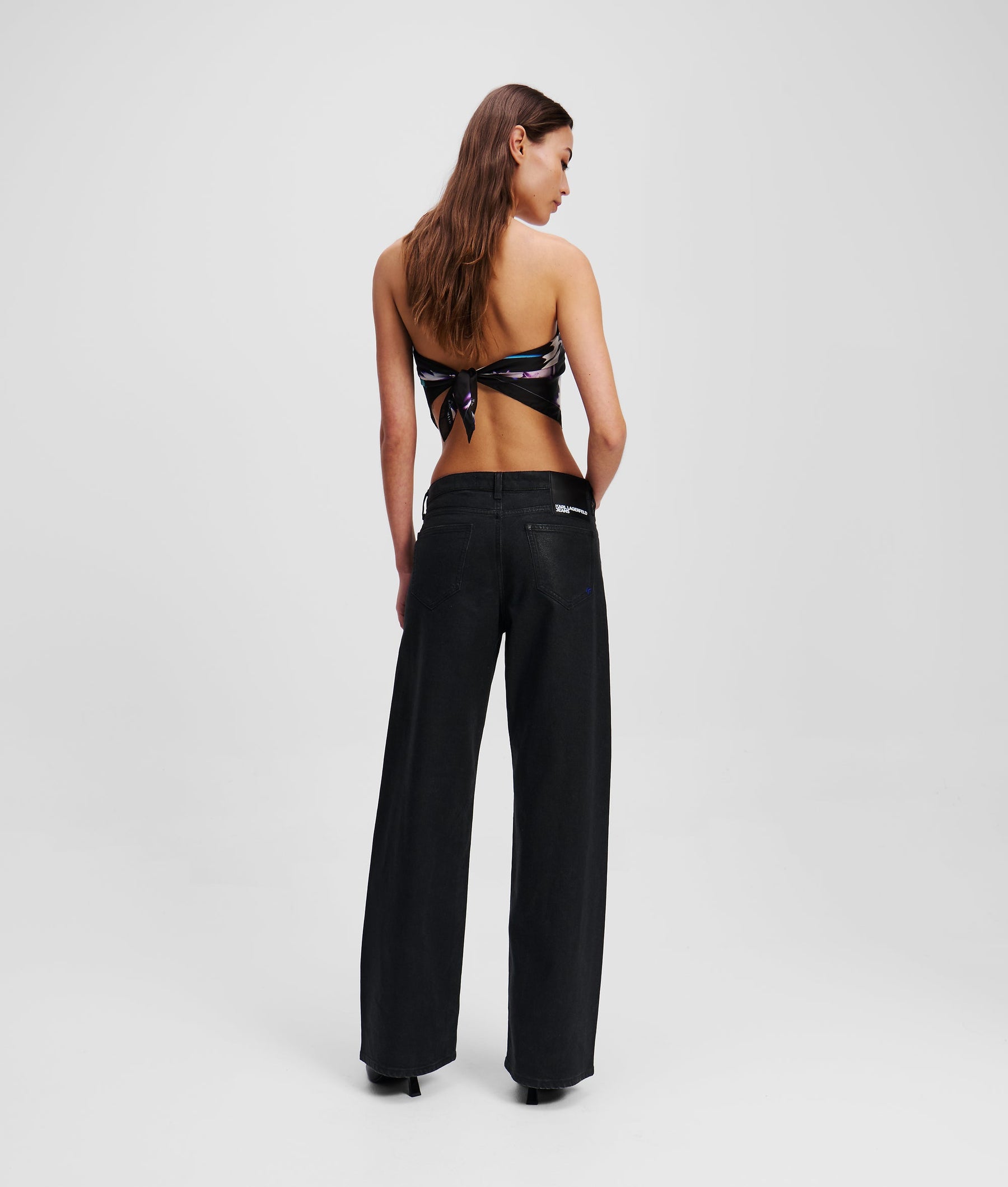 COATED MID-RISE RELAXED TROUSERS