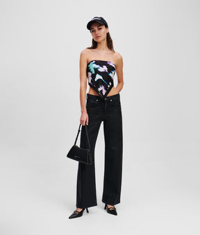 COATED MID-RISE RELAXED JEANS