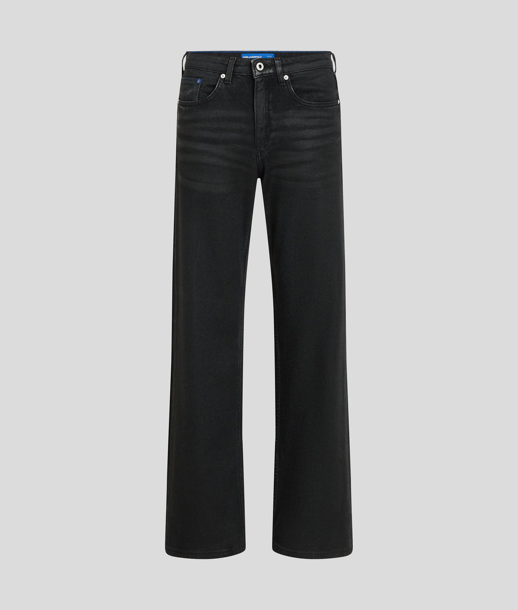 COATED MID-RISE RELAXED JEANS
