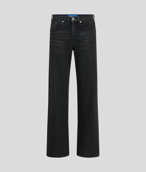 COATED MID-RISE RELAXED TROUSERS