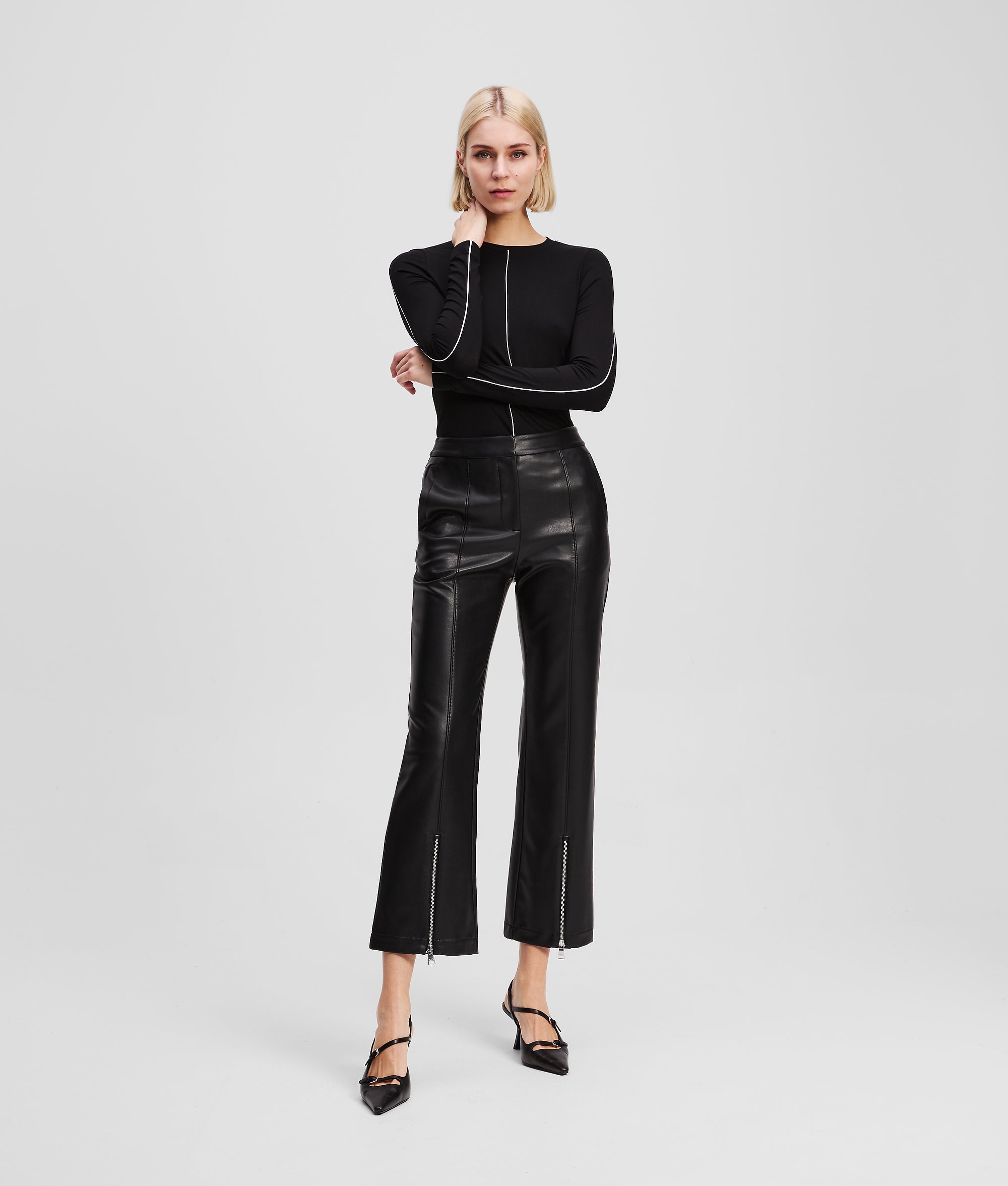 FAUX-LEATHER TROUSERS