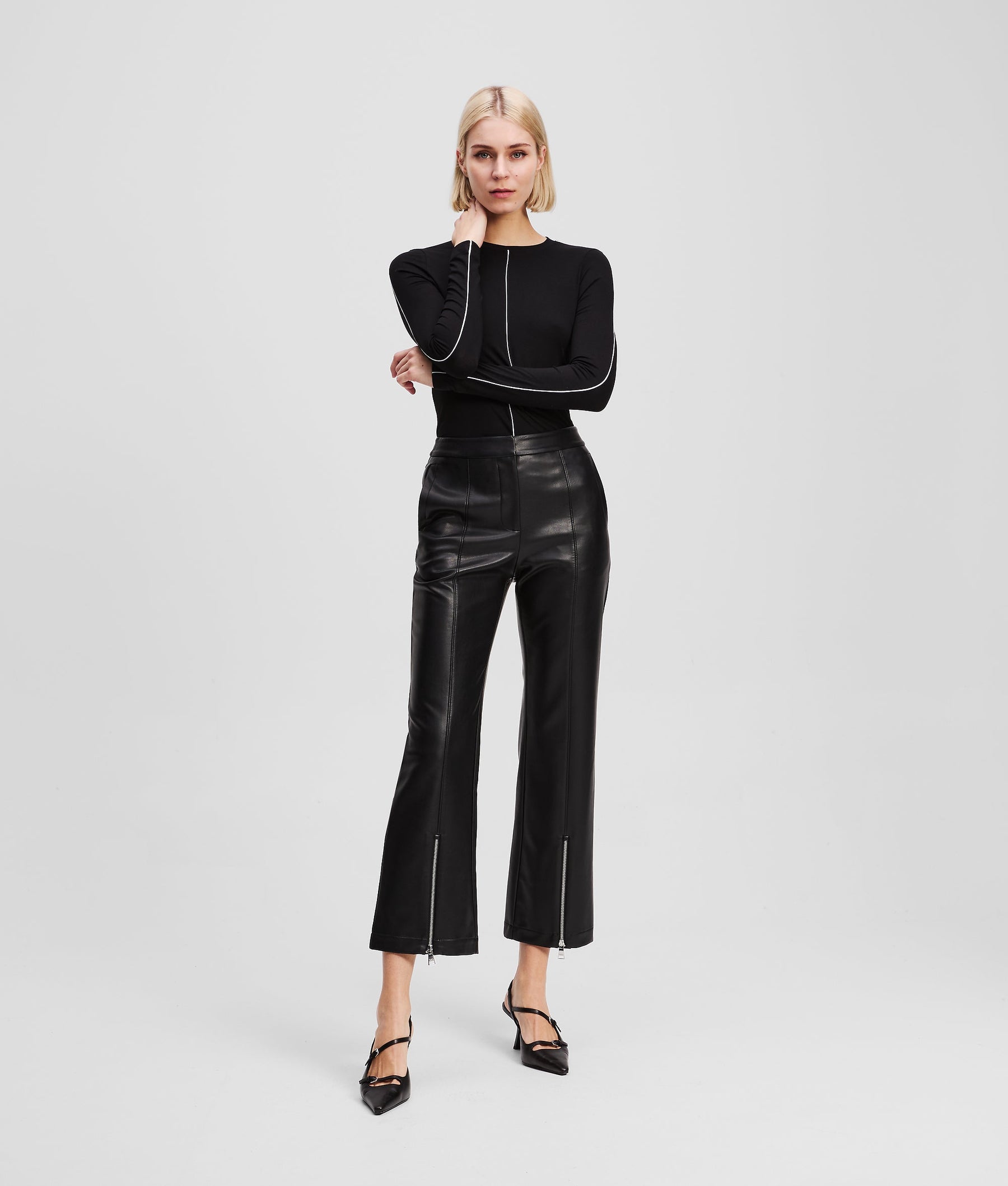 FAUX-LEATHER TROUSERS