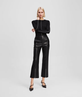 FAUX-LEATHER TROUSERS