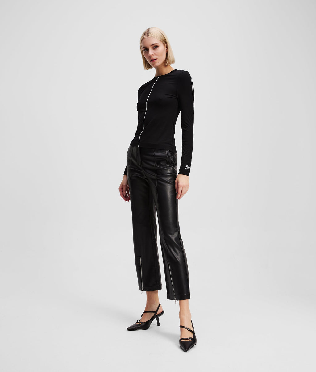 FAUX-LEATHER TROUSERS