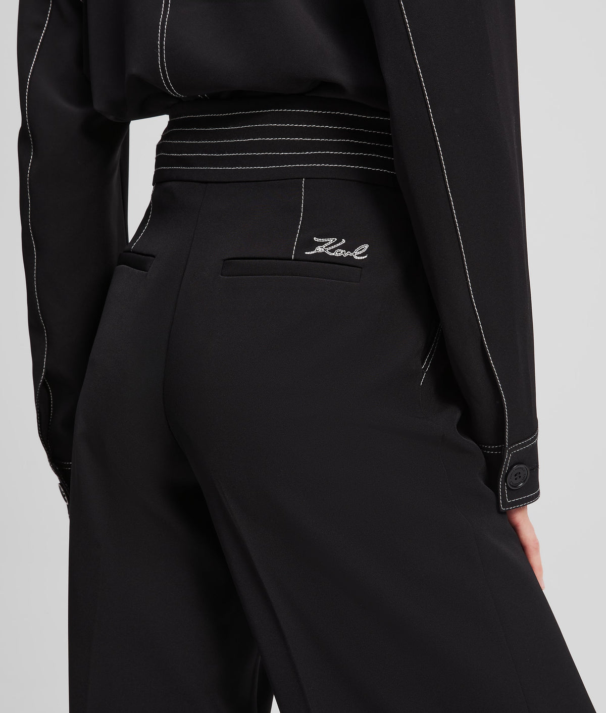 CONTRAST STITCH TROUSERS