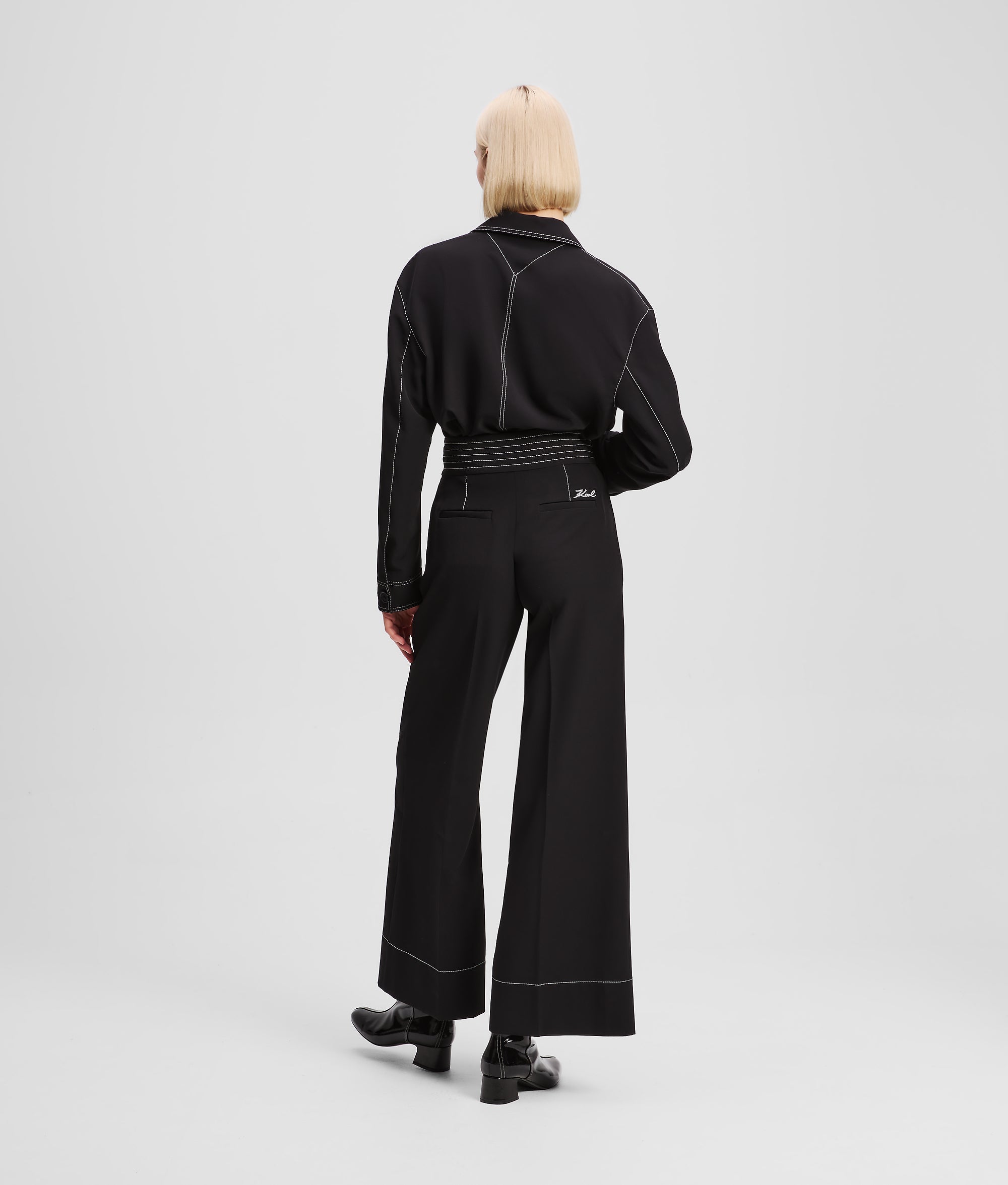CONTRAST STITCH TROUSERS