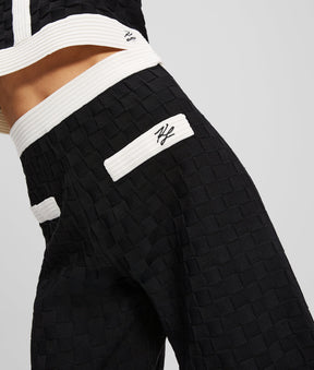 CONTRAST PIPING KNITTED PANTS