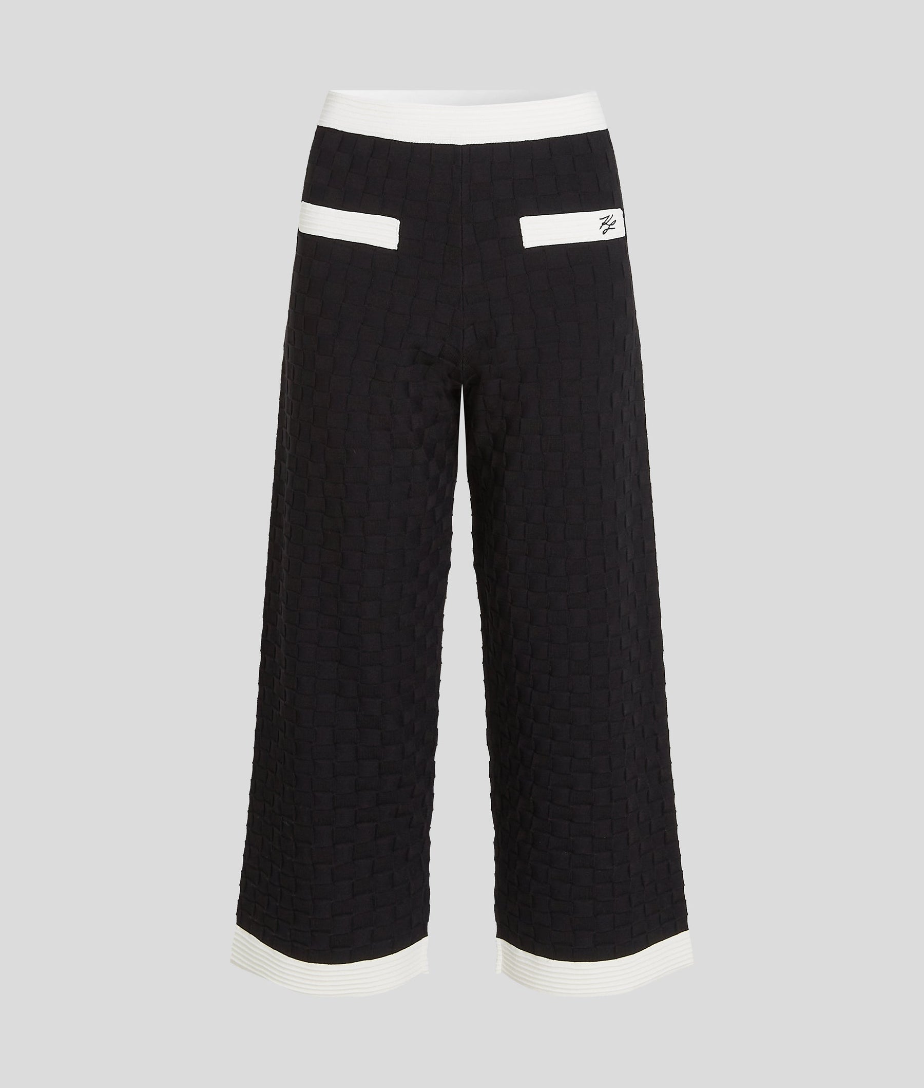 CONTRAST PIPING KNITTED TROUSERS