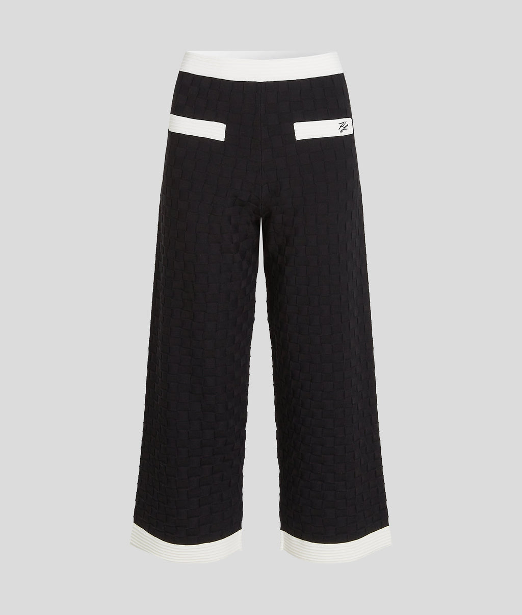 CONTRAST PIPING KNITTED PANTS