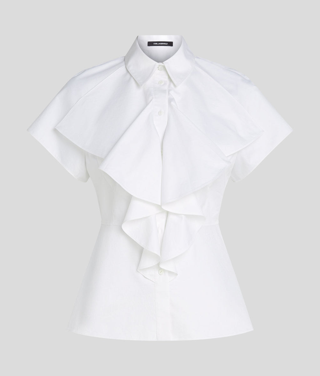 SHORT-SLEEVED RUFFLE BLOUSE