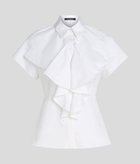 SHORT-SLEEVED RUFFLE BLOUSE