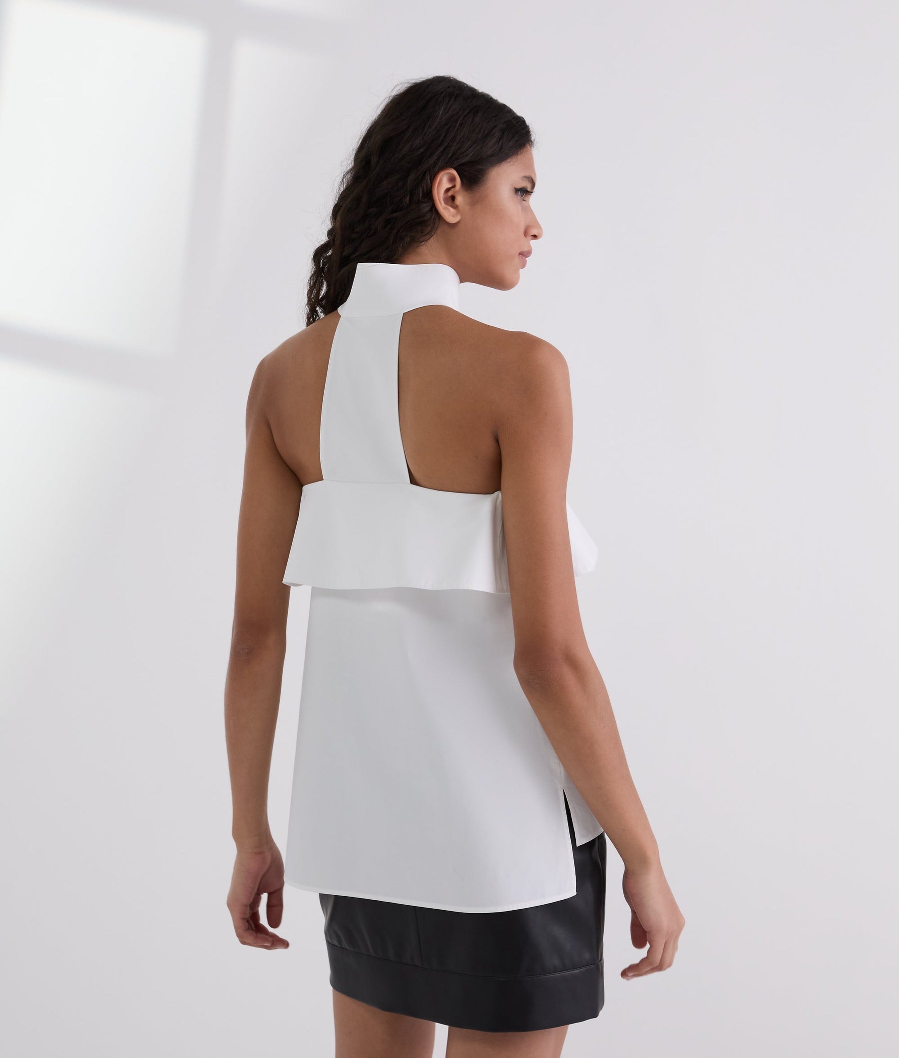 STRAPLESS POPLIN SHIRT