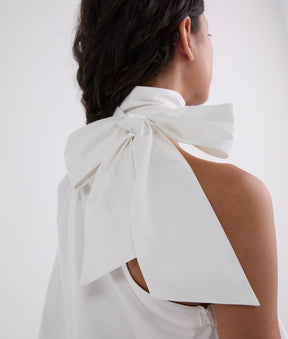 ONE-SLEEVE BOW-DETAIL SHIRT