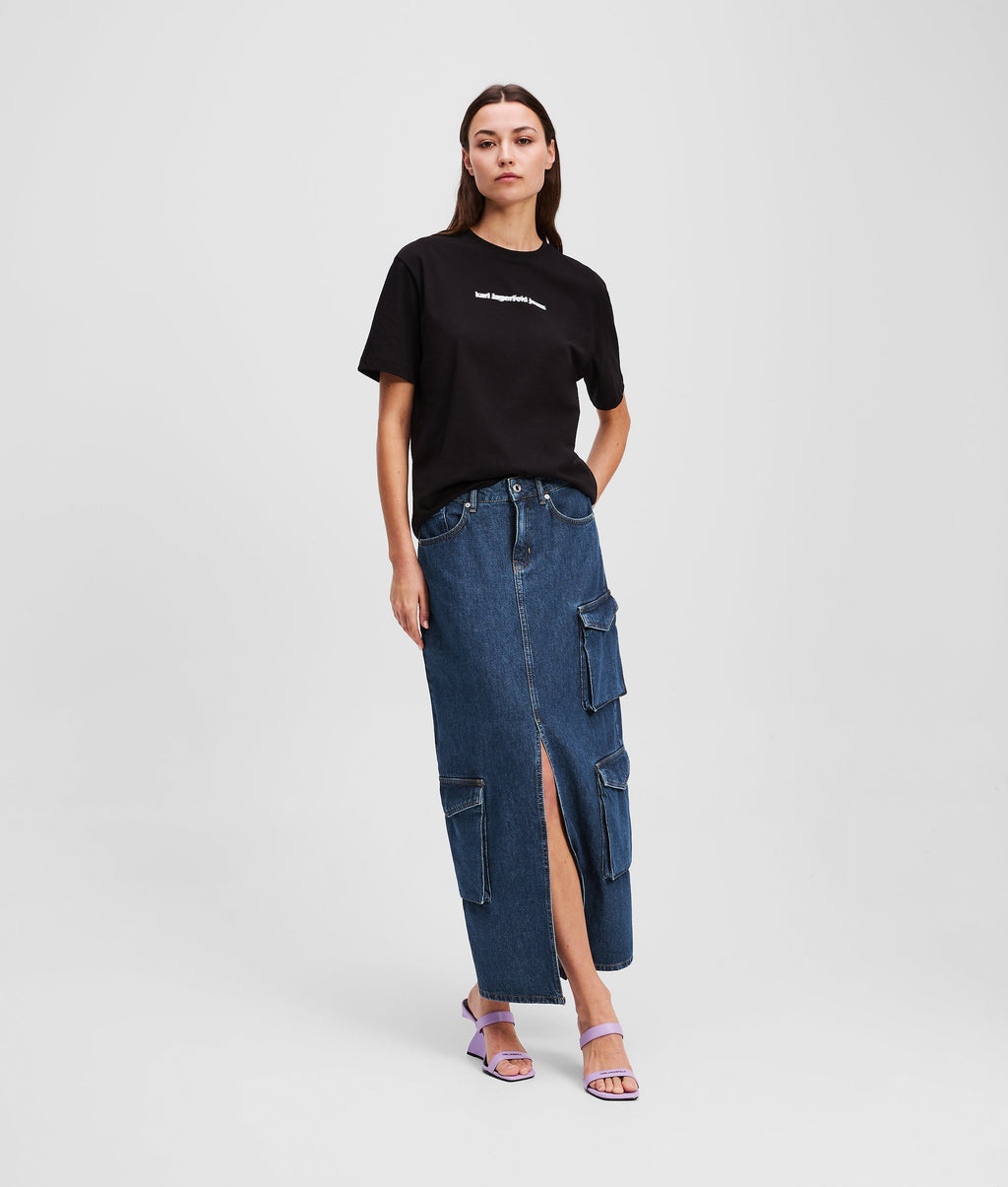 UTILITY DENIM MAXI SKIRT