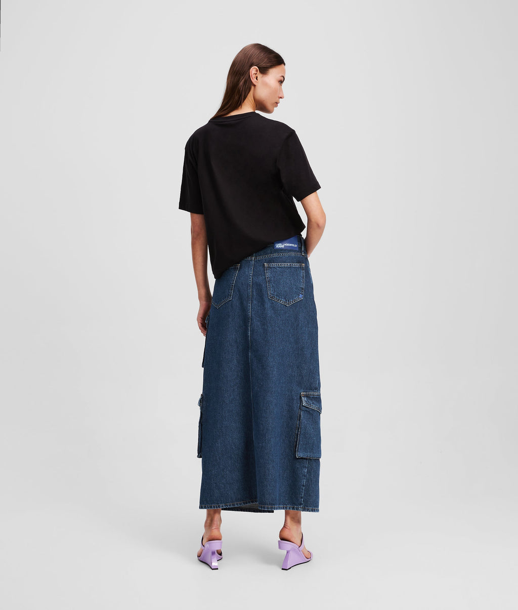 UTILITY DENIM MAXI SKIRT